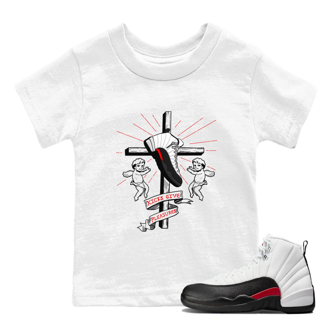 Kicks Give Pleasures snkmatch Tees Kids - Air Jordan 12 Taxi Flip