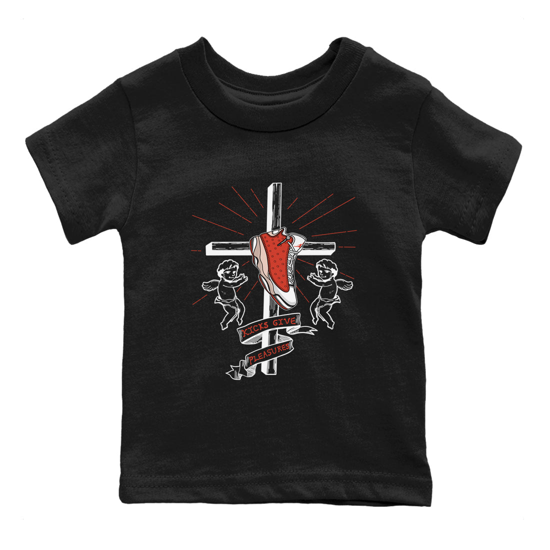 Kicks Give Pleasures snkmatch Tees Kids - Air Jordan 13 Dune Red