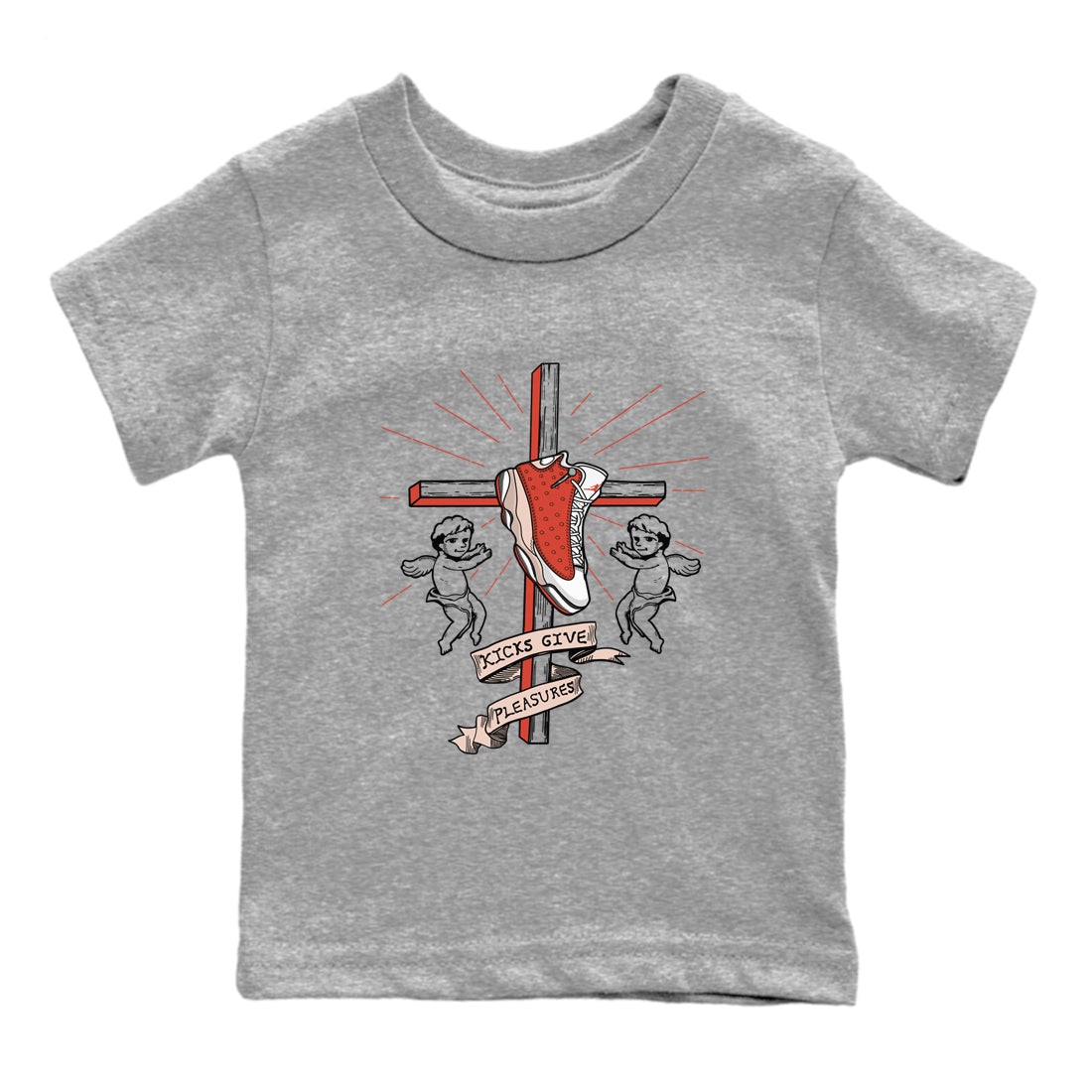Kicks Give Pleasures snkmatch Tees Kids - Air Jordan 13 Dune Red