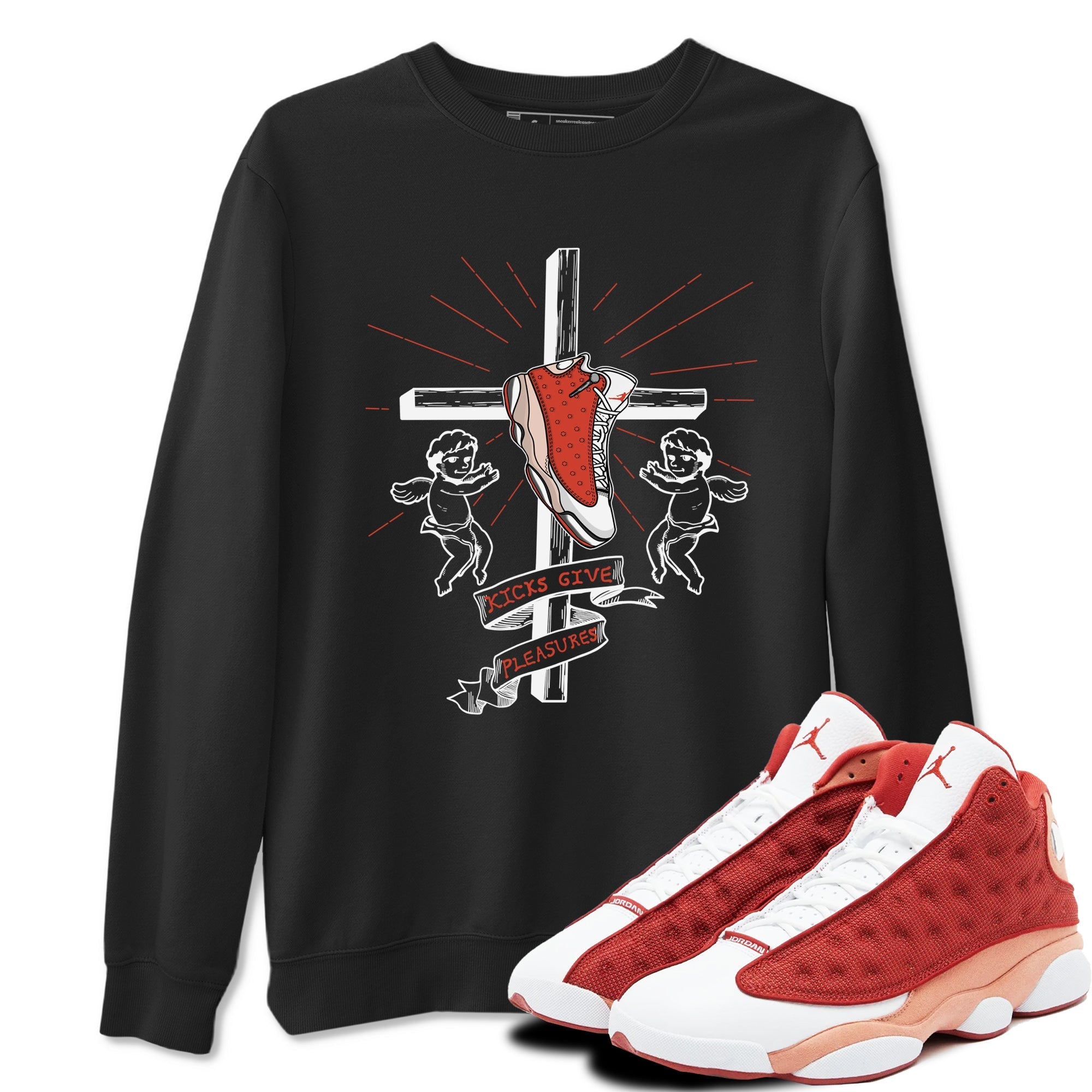 Kicks Give Pleasures snkmatch Tees - Air Jordan 13 Dune Red
