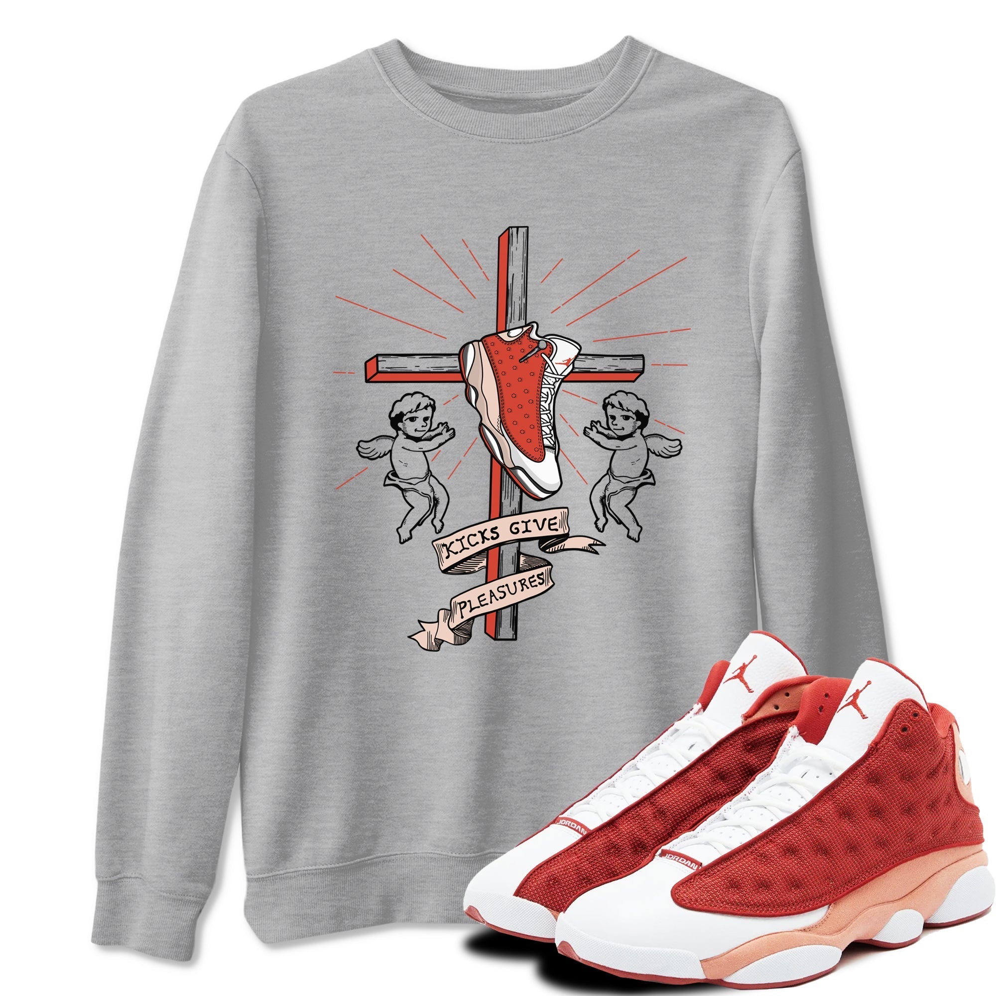 Kicks Give Pleasures snkmatch Tees - Air Jordan 13 Dune Red