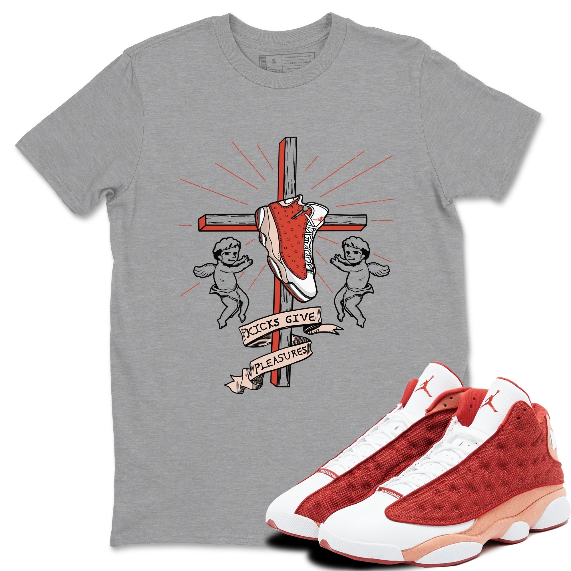 Kicks Give Pleasures snkmatch Tees - Air Jordan 13 Dune Red