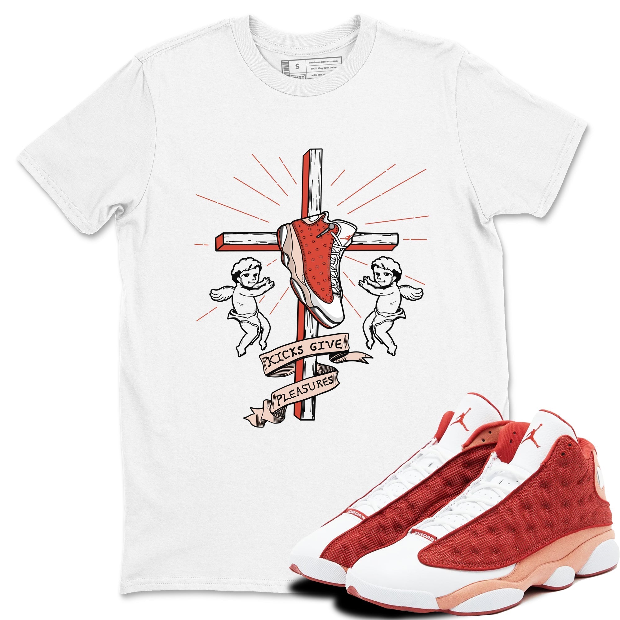 Kicks Give Pleasures snkmatch Tees - Air Jordan 13 Dune Red