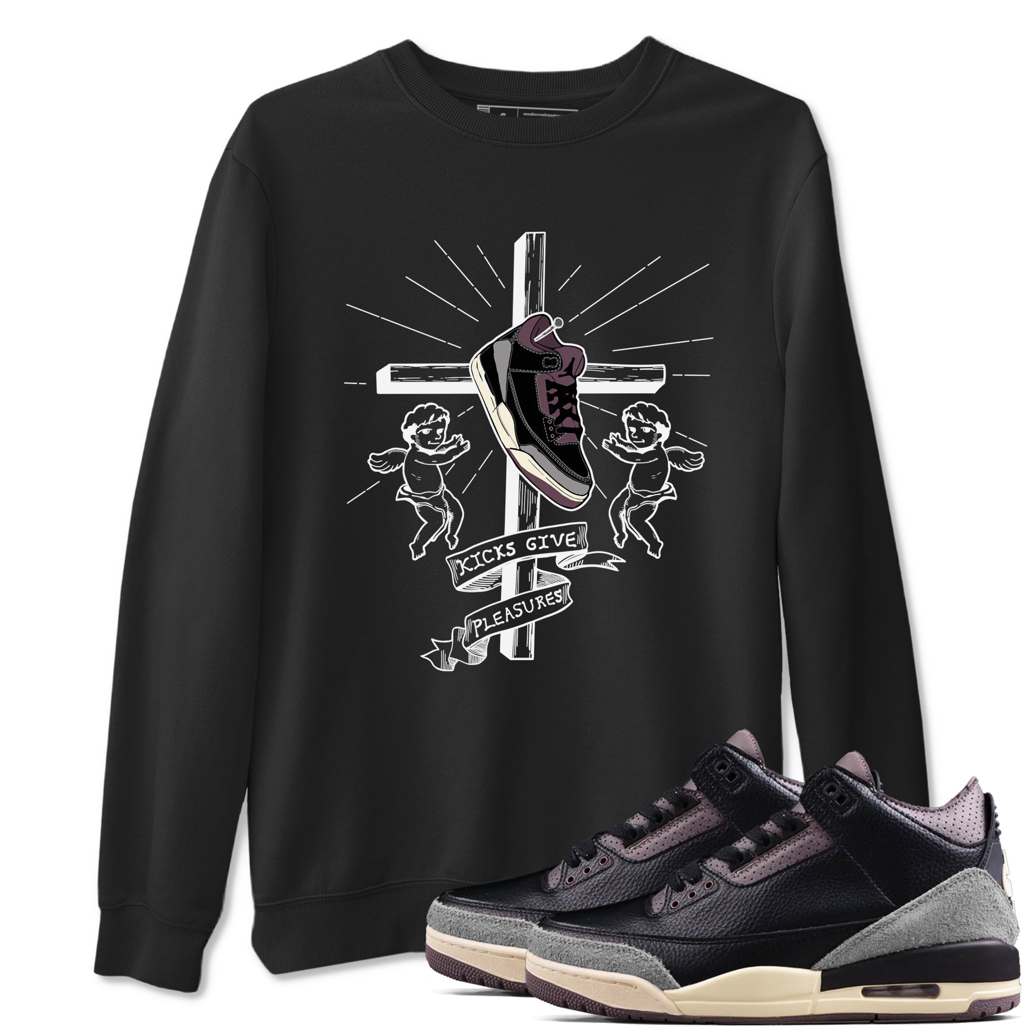 Kicks Give Pleasures snkmatch Tees - Air Jordan 3 A Ma Maniere x Black