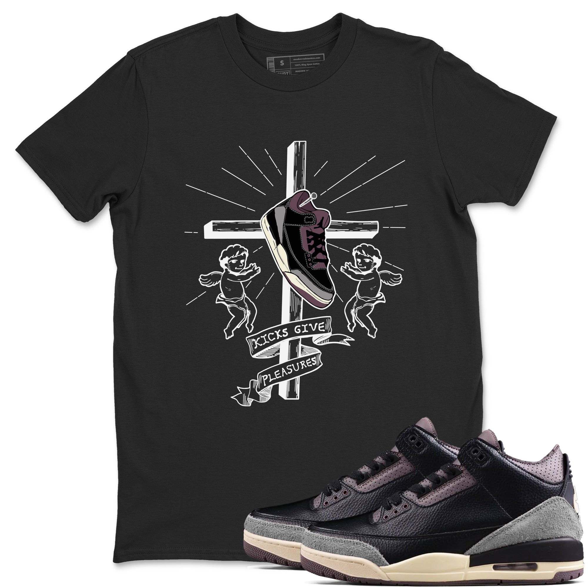 Kicks Give Pleasures snkmatch Tees - Air Jordan 3 A Ma Maniere x Black