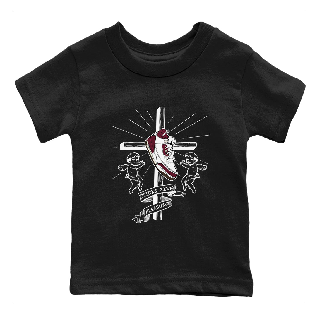 Kicks Give Pleasures snkmatch Tees Kids - Air Jordan 3 A Ma Maniere x Burgundy Crush