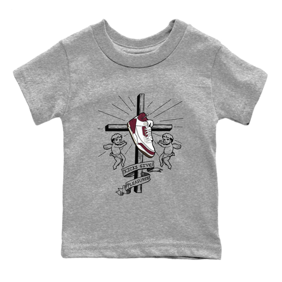 Kicks Give Pleasures snkmatch Tees Kids - Air Jordan 3 A Ma Maniere x Burgundy Crush