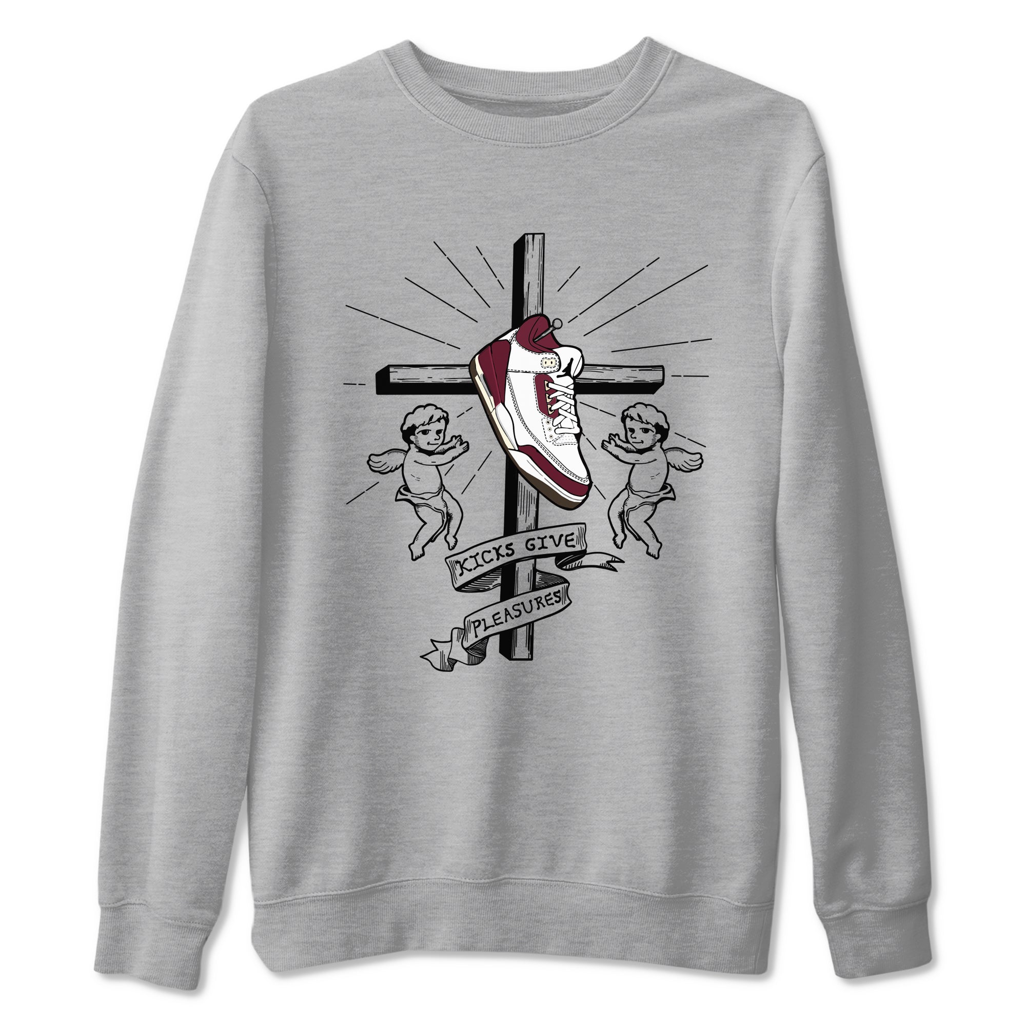 Kicks Give Pleasures snkmatch Tees - Air Jordan 3 A Ma Maniere x Burgundy Crush