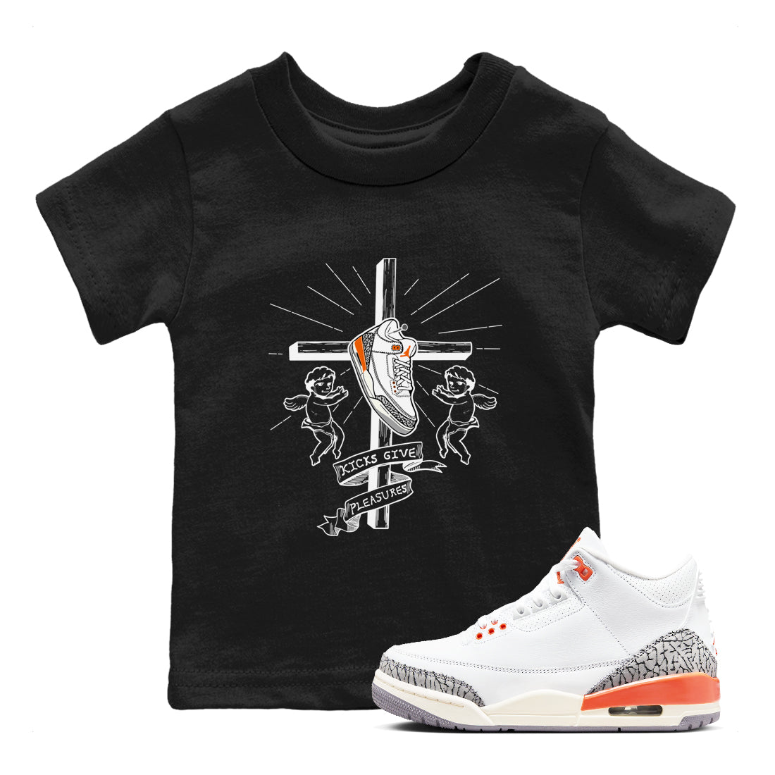 Kicks Give Pleasures snkmatch Tees Kids - Air Jordan 3 Georgia Peach