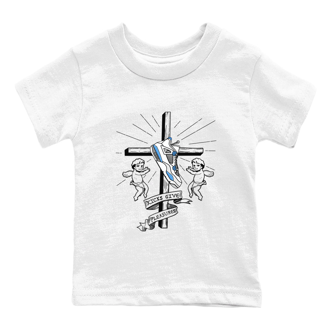 Kicks Give Pleasures snkmatch Tees Kids - Air Jordan 4 Military Blue