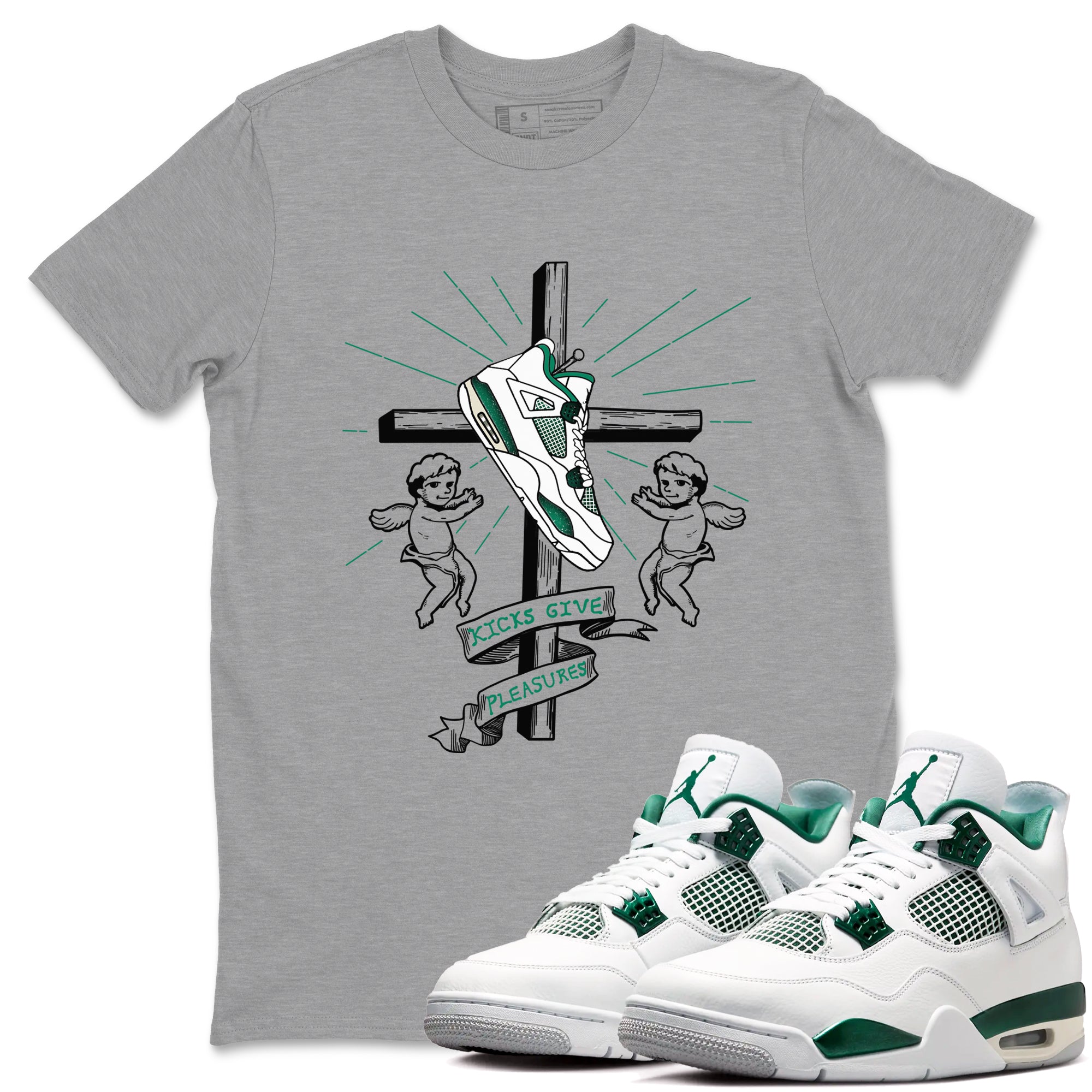 Kicks Give Pleasures snkmatch Tees - Air Jordan 4 Oxidized Green