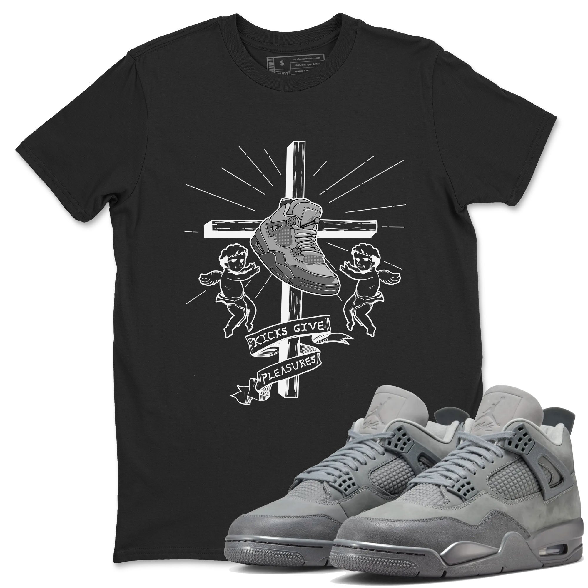 Kicks Give Pleasures snkmatch Tees - Air Jordan 4 Wet Cement