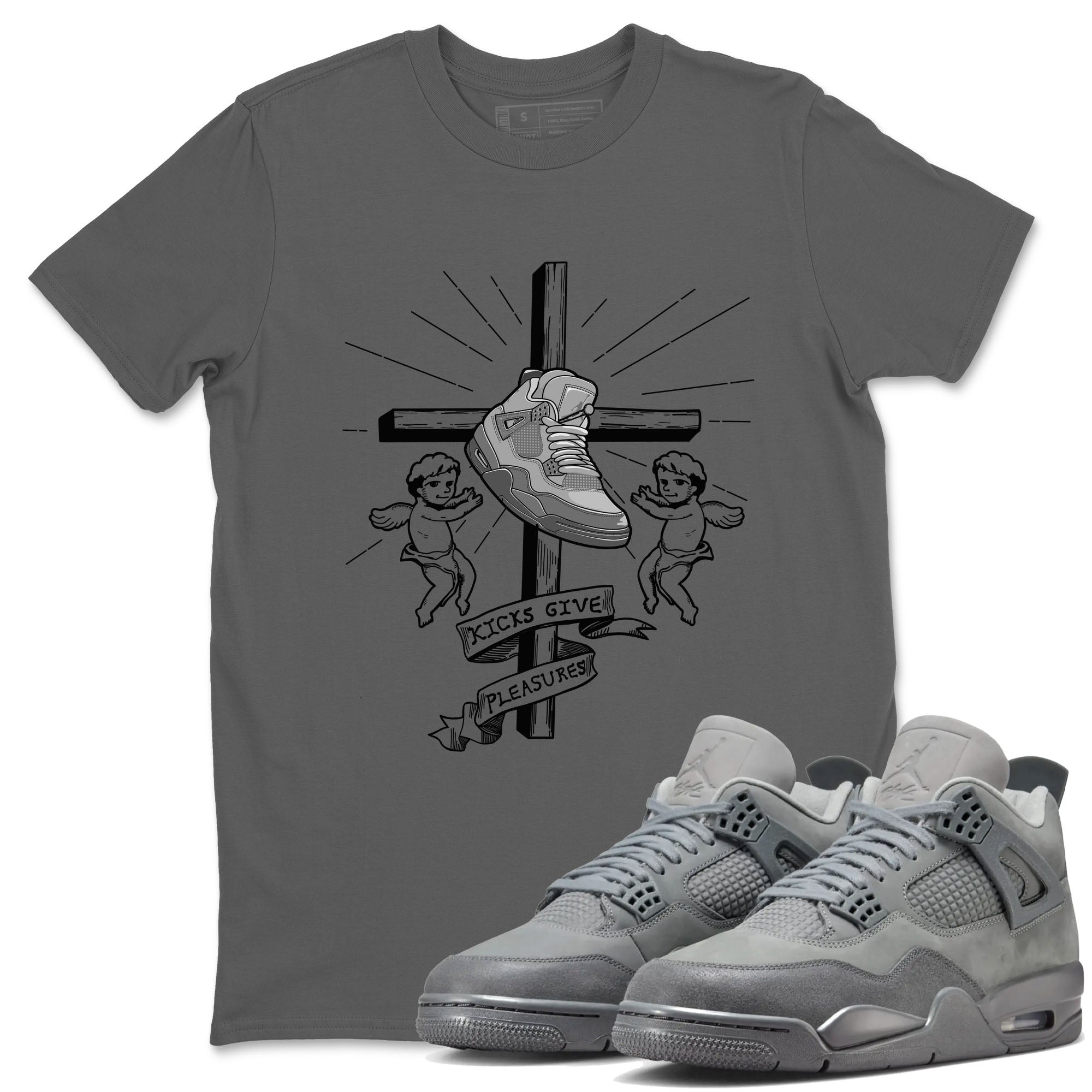 Kicks Give Pleasures snkmatch Tees - Air Jordan 4 Wet Cement