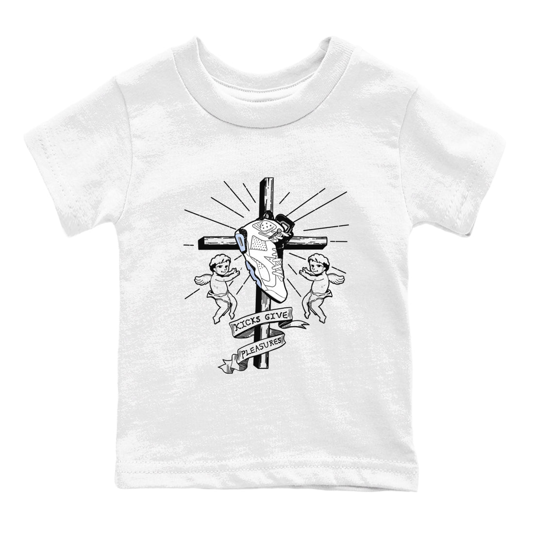 Kicks Give Pleasures snkmatch Tees Kids - Air Jordan 6 White Black