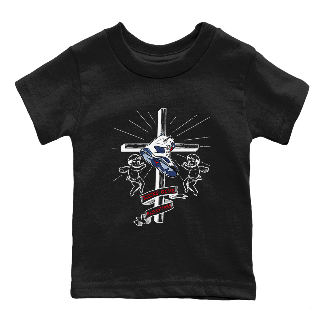 Kicks Give Pleasures snkmatch Tees Kids - Air Jordan 6 White And Midnight Navy