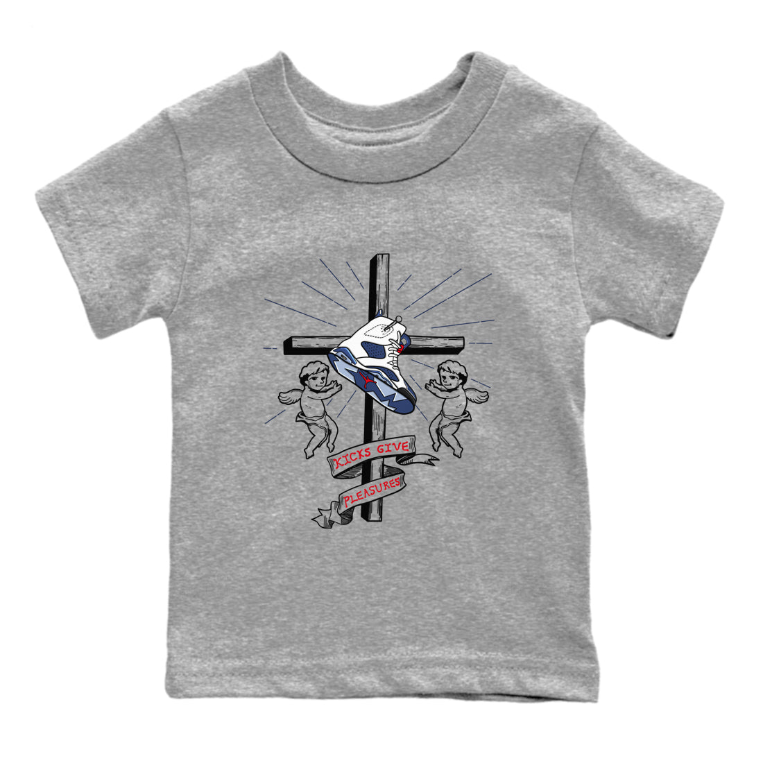 Kicks Give Pleasures snkmatch Tees Kids - Air Jordan 6 White And Midnight Navy