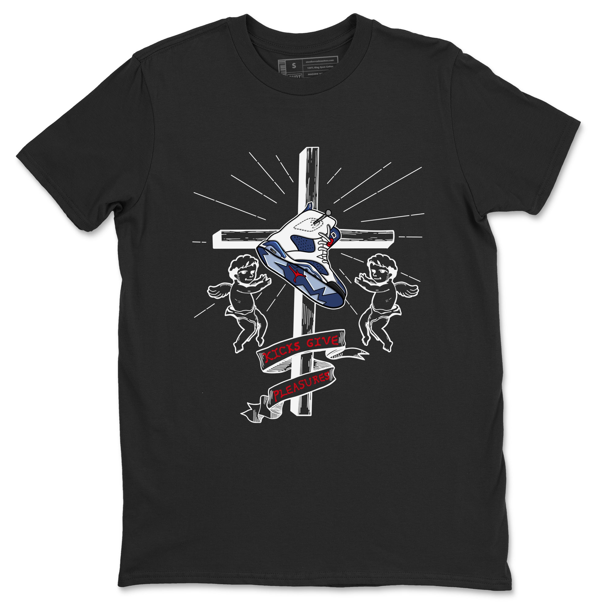 Kicks Give Pleasures snkmatch Tees - Air Jordan 6 White And Midnight Navy