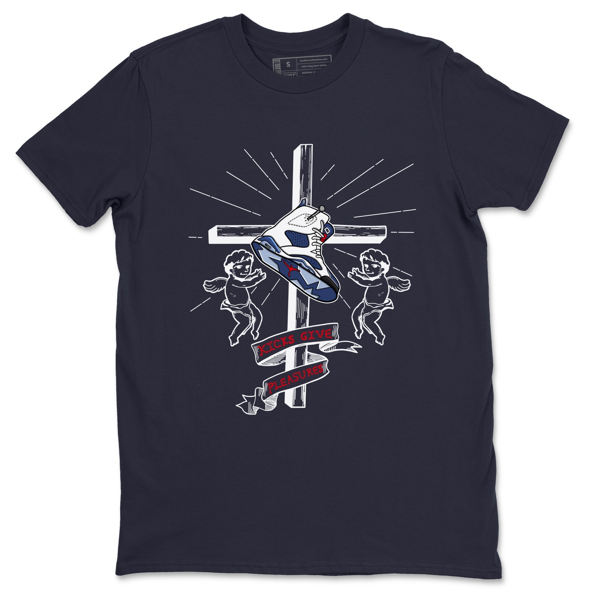 Kicks Give Pleasures snkmatch Tees - Air Jordan 6 White And Midnight Navy
