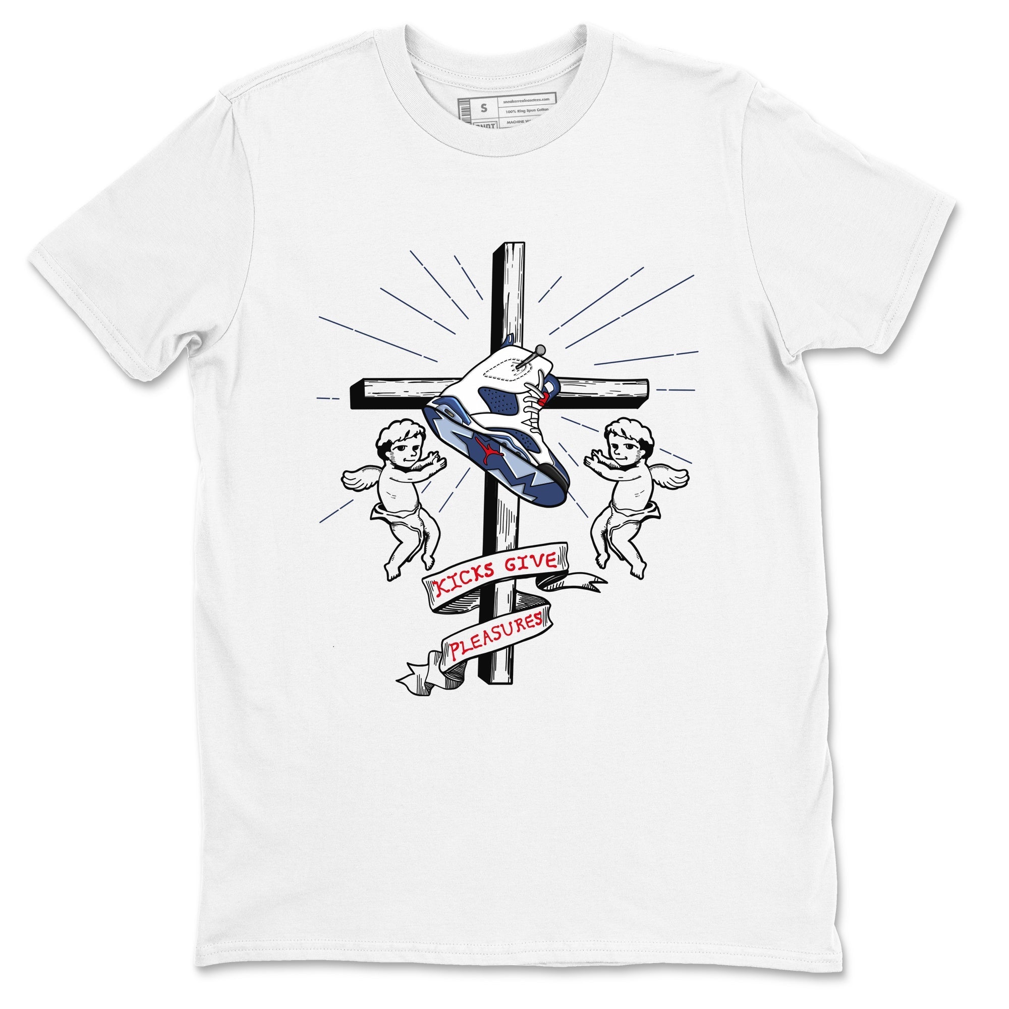 Kicks Give Pleasures snkmatch Tees - Air Jordan 6 White And Midnight Navy