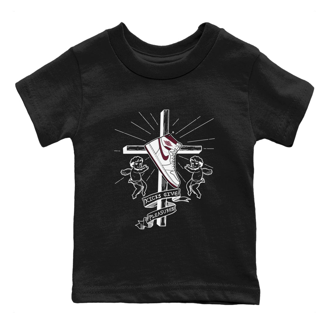 Kicks Give You Pleasures snkmatch Tees Kids - Air Jordan 1 Metallic Burgundy
