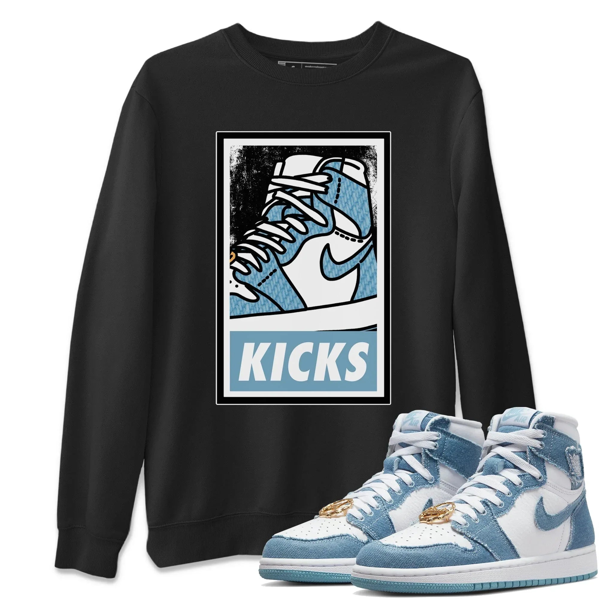 KICKS Unisex Tops - Air Jordan 1 Denim