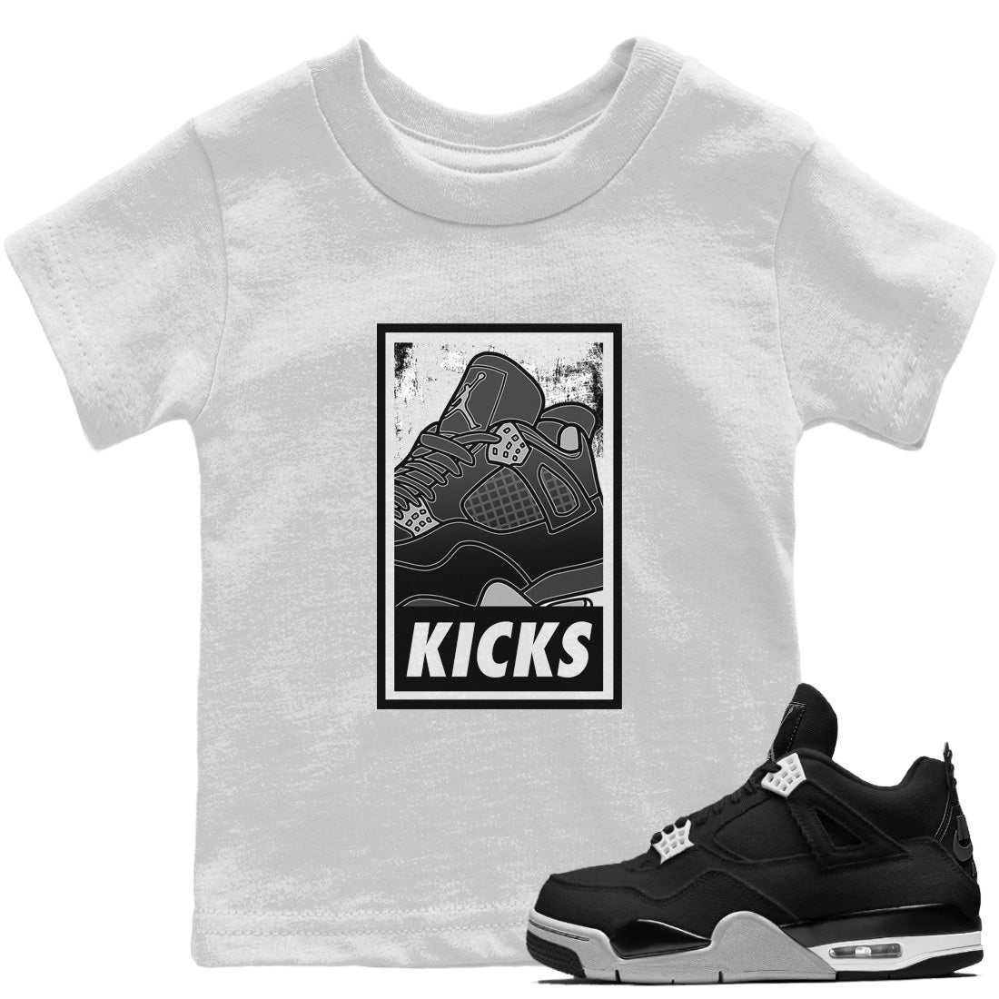 KICKS Kids Tops - Air Jordan 4 Black Canvas