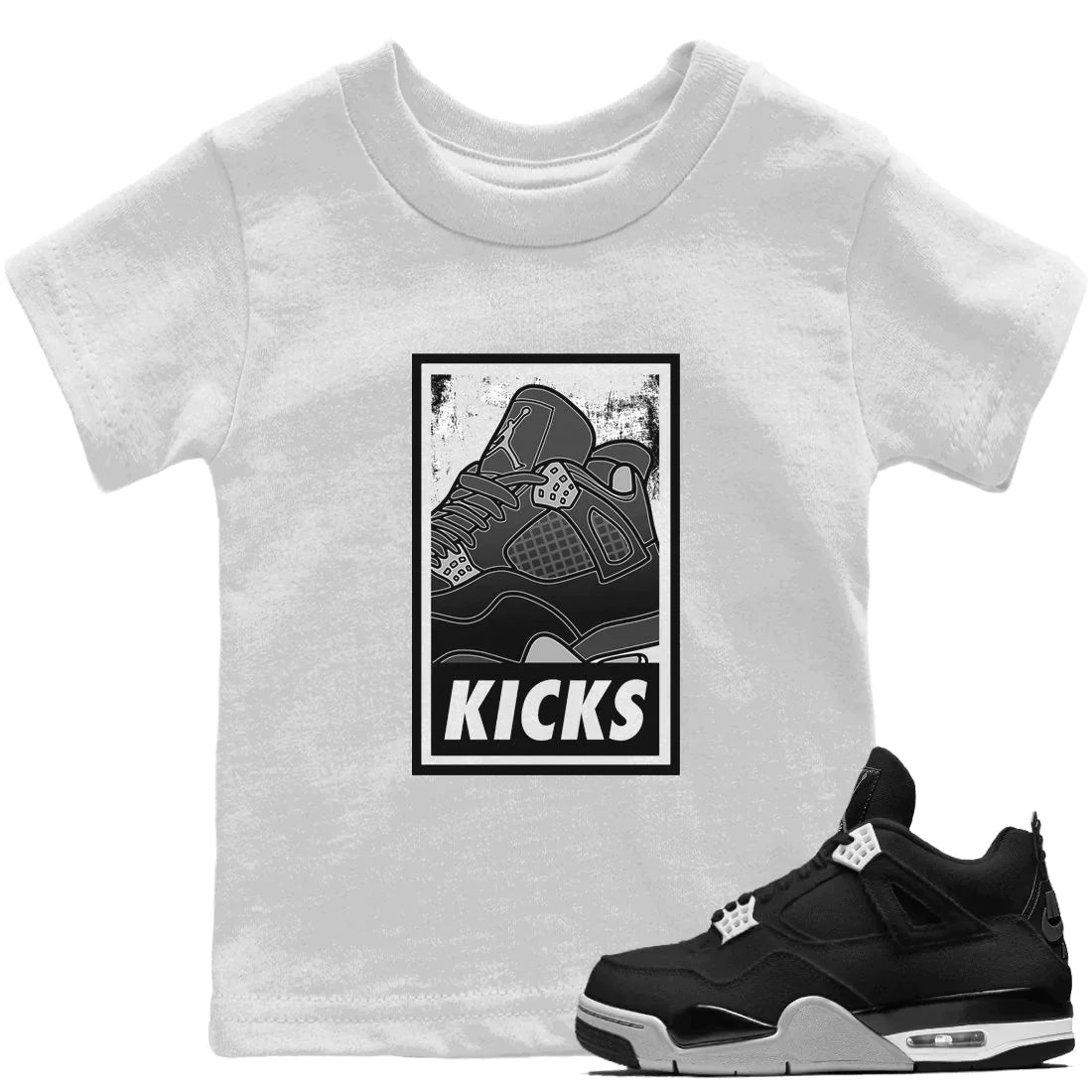 KICKS Kids Tops - Air Jordan 4 Black Canvas