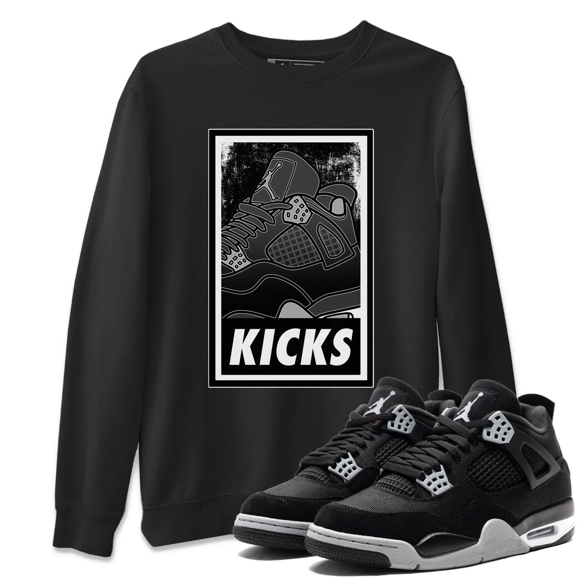 KICKS Unisex Tops - Air Jordan 4 Black Canvas