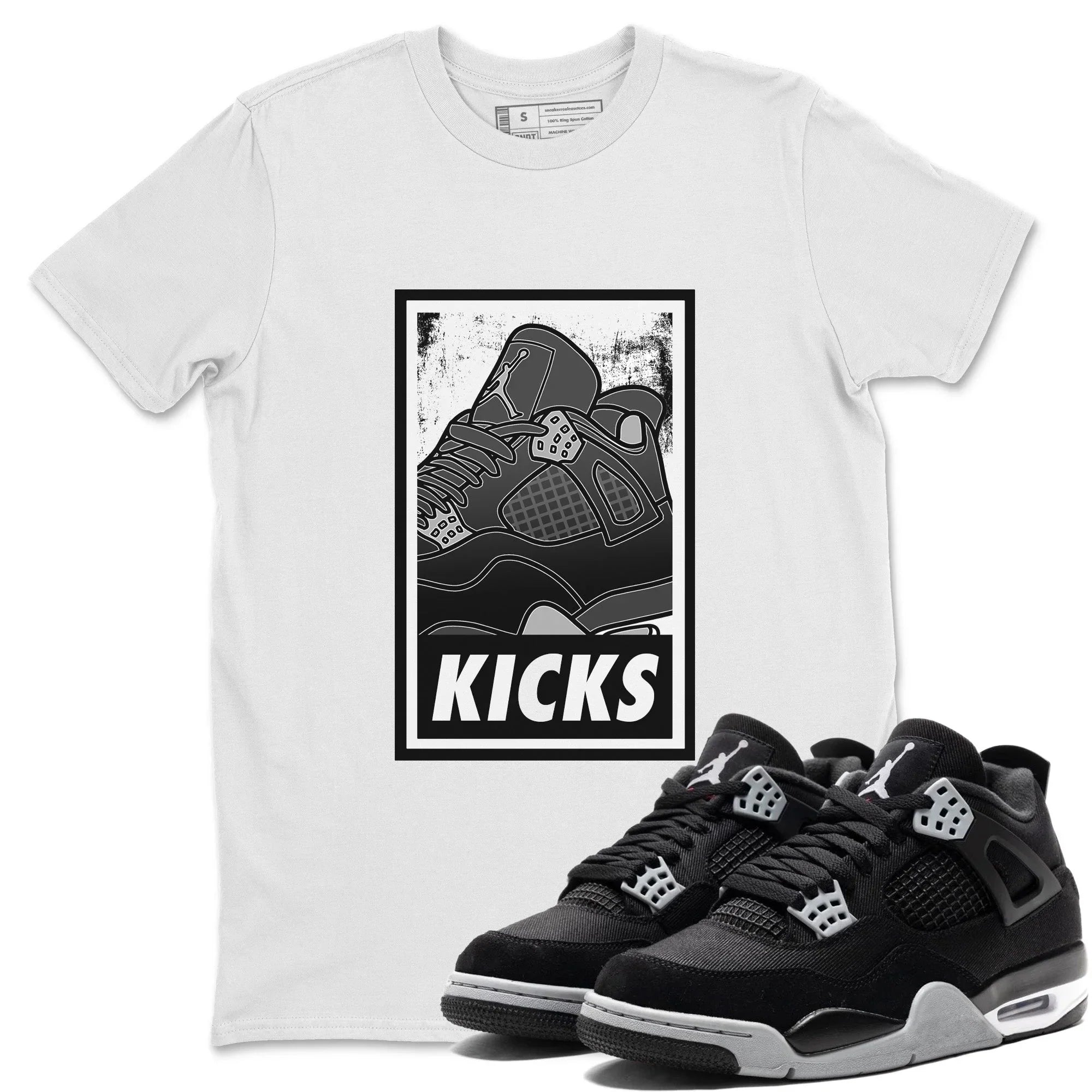 KICKS Unisex Tops - Air Jordan 4 Black Canvas