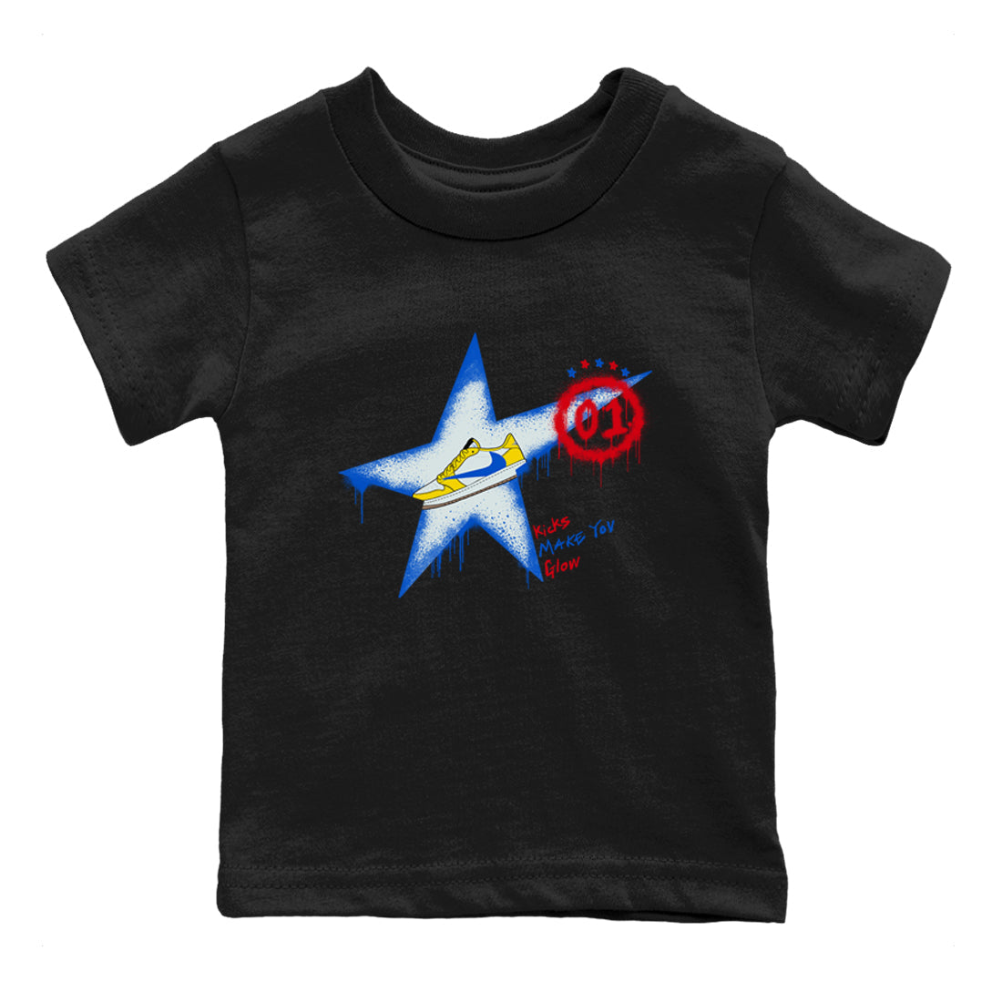 Kicks Make You Glow snkmatch Tees Kids - Air Jordan 1 Travis Scott Canary