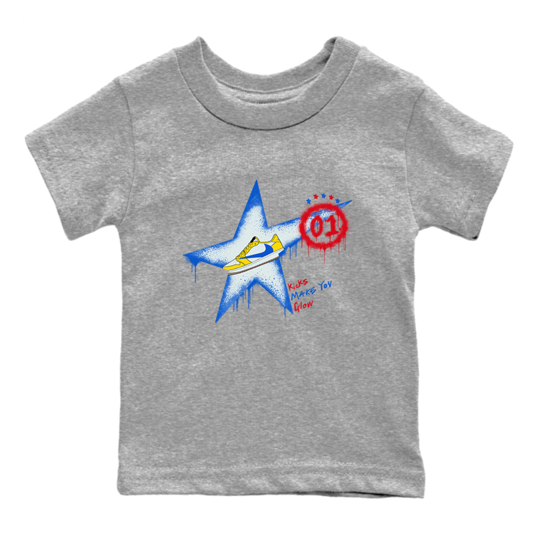 Kicks Make You Glow snkmatch Tees Kids - Air Jordan 1 Travis Scott Canary