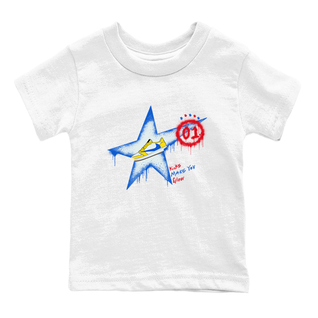 Kicks Make You Glow snkmatch Tees Kids - Air Jordan 1 Travis Scott Canary