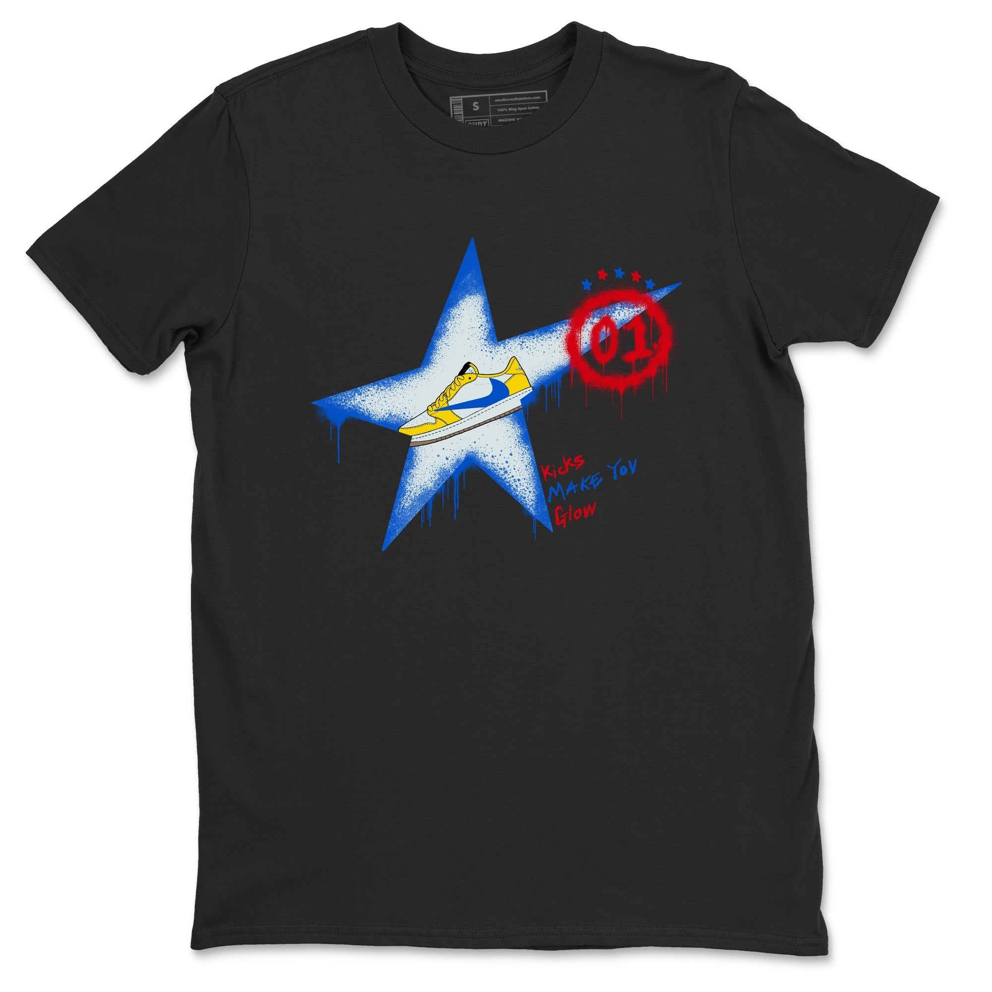 Kicks Make You Glow snkmatch Tees - Air Jordan 1 Travis Scott Canary