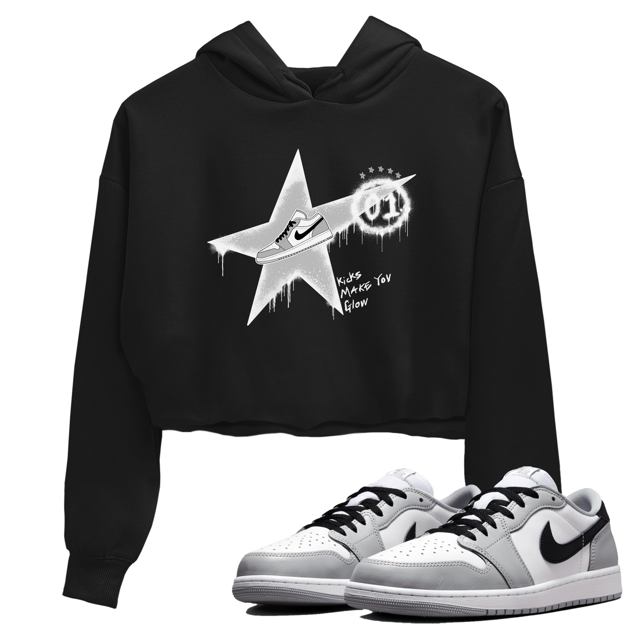 Kicks Make You Glow snkmatch Women's Top - Air Jordan 1 Wolf Grey