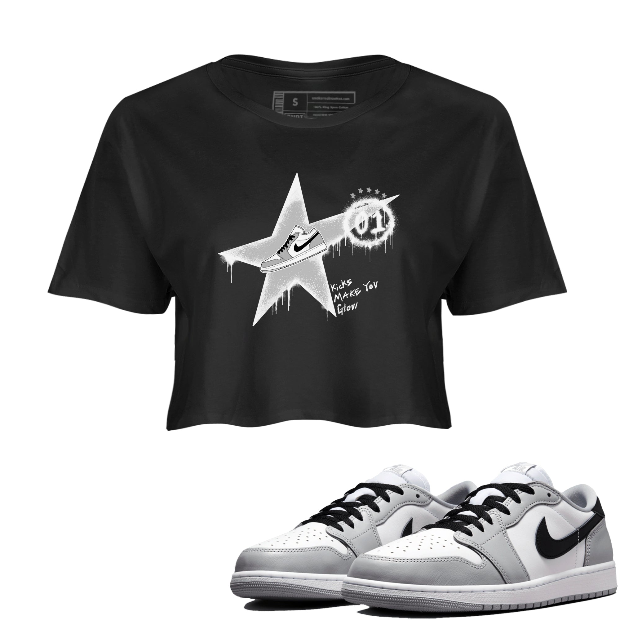 Kicks Make You Glow snkmatch Women's Top - Air Jordan 1 Wolf Grey