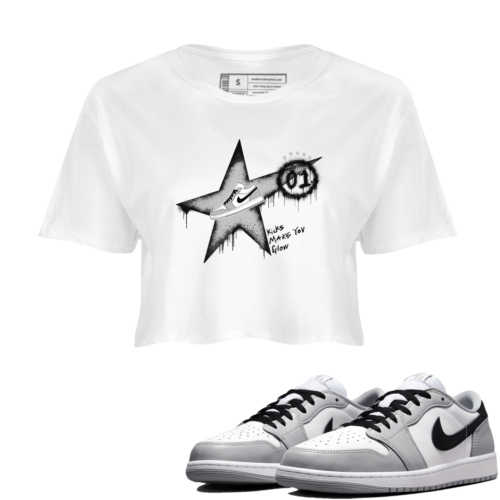 Kicks Make You Glow snkmatch Women's Top - Air Jordan 1 Wolf Grey