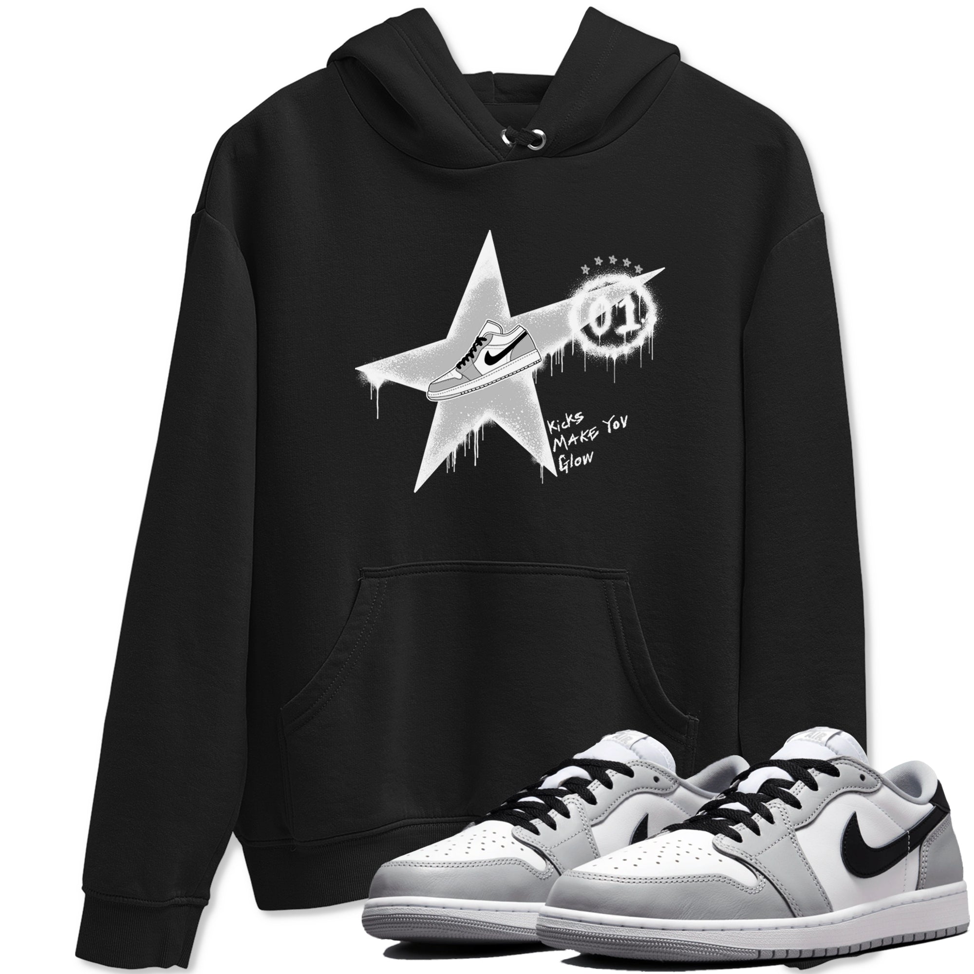 Kicks Make You Glow snkmatch Tees - Air Jordan 1 Wolf Grey