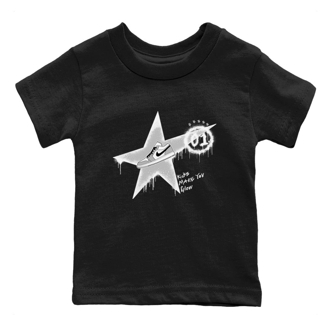 Kicks Make You Glow snkmatch Tees Kids - Air Jordan 1 Wolf Grey