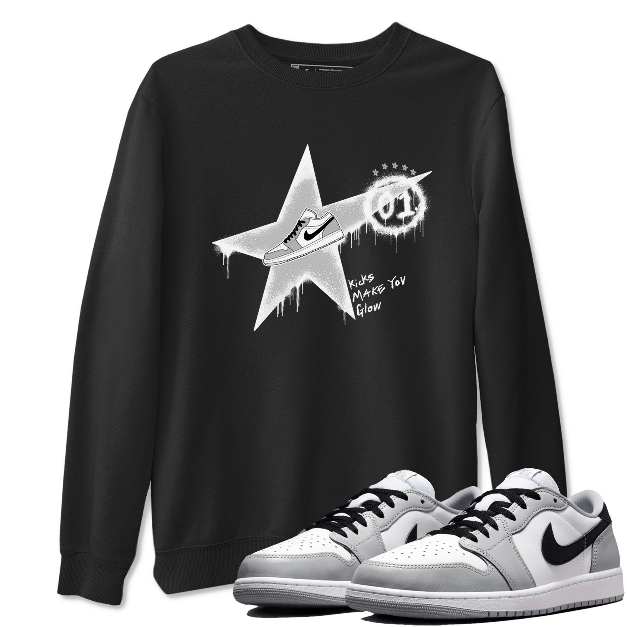 Kicks Make You Glow snkmatch Tees - Air Jordan 1 Wolf Grey
