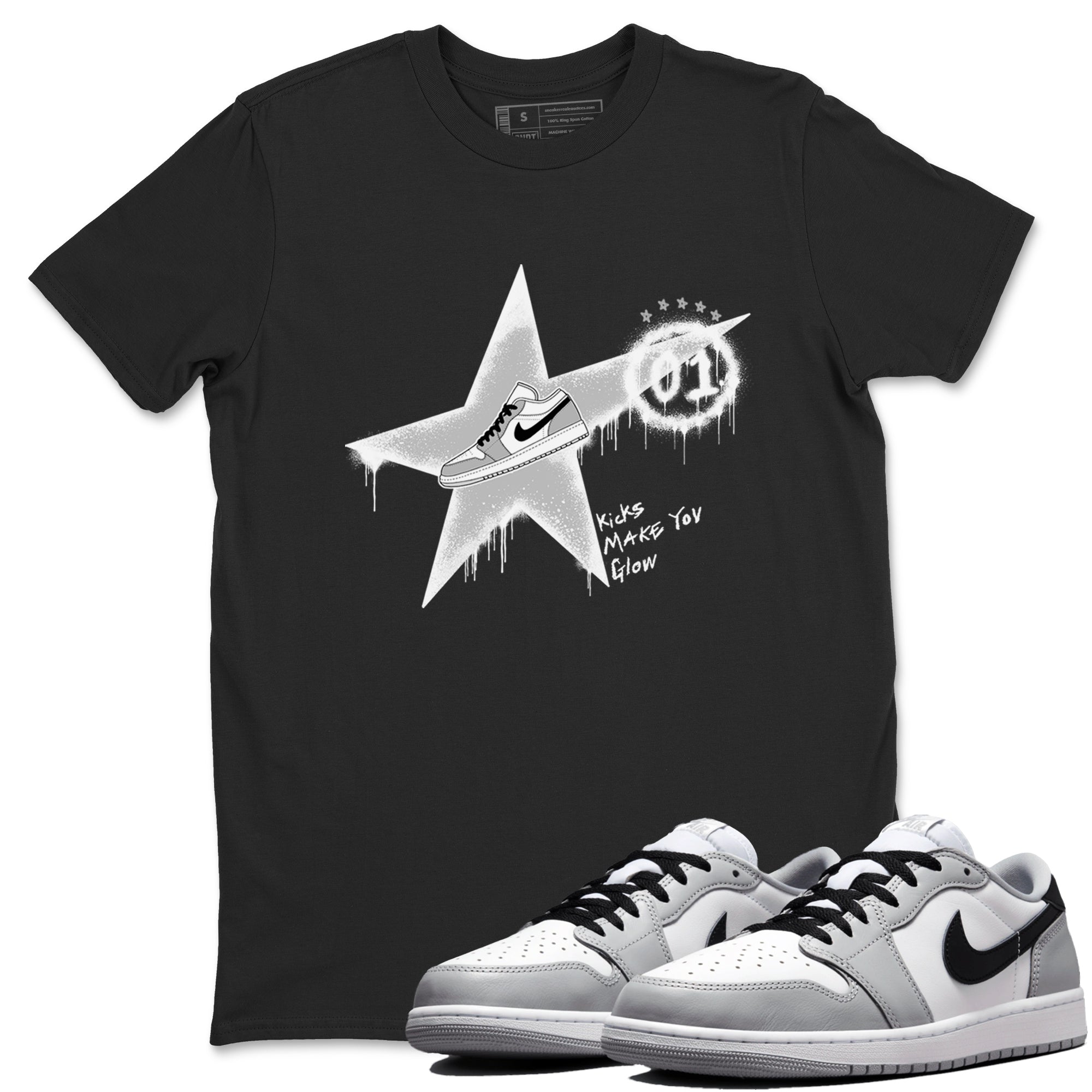 Kicks Make You Glow snkmatch Tees - Air Jordan 1 Wolf Grey