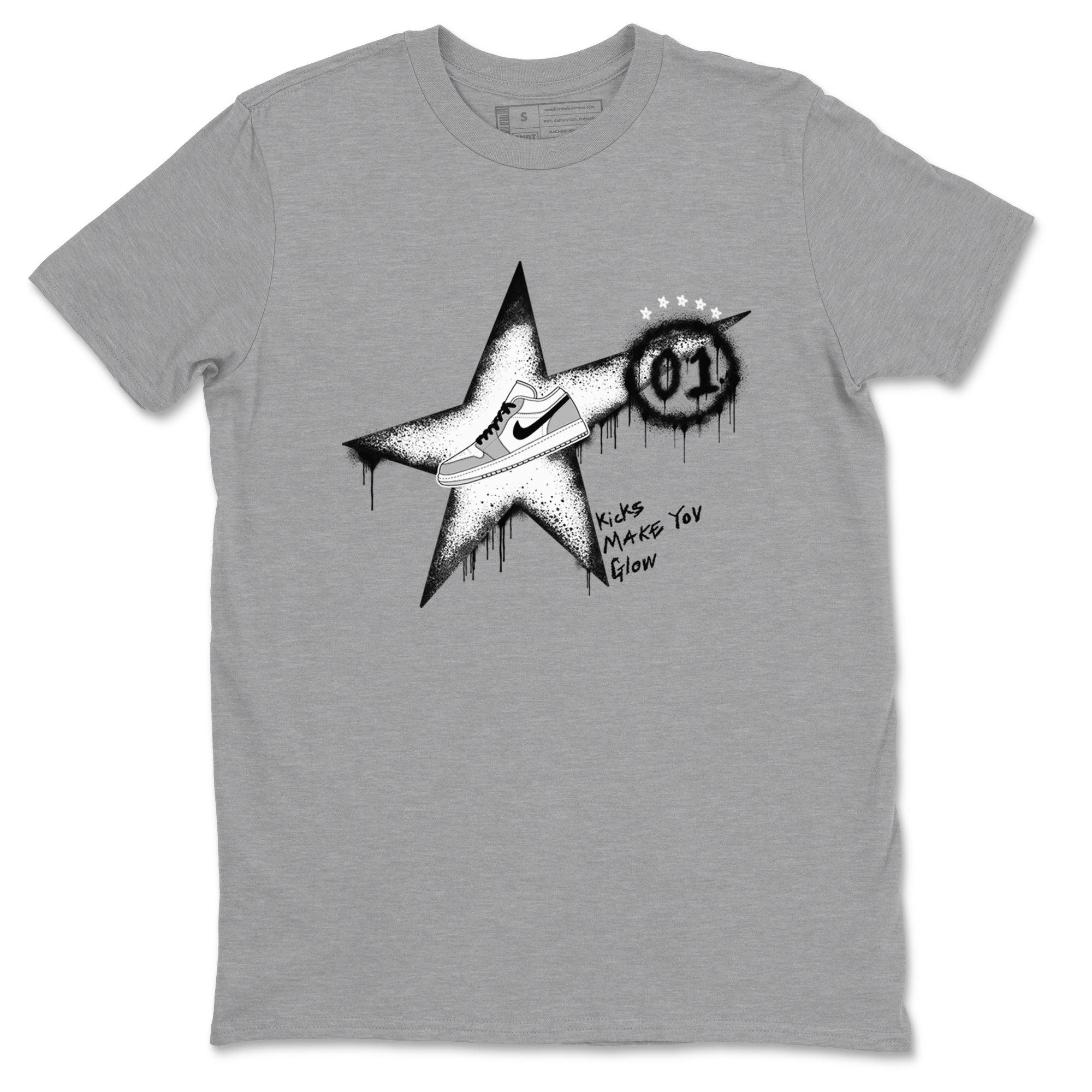 Kicks Make You Glow snkmatch Tees - Air Jordan 1 Wolf Grey