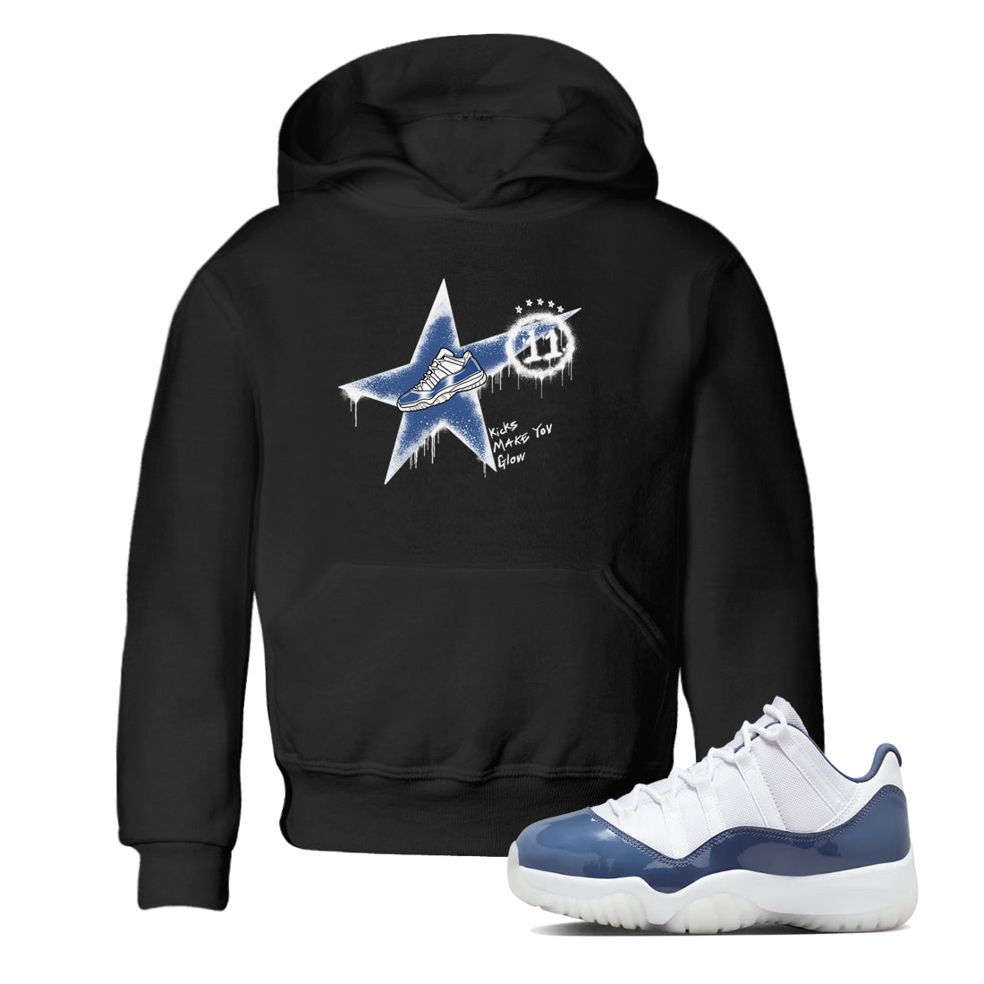 Kicks Make You Glow snkmatch Tees Kids - Air Jordan 11 Diffused Blue