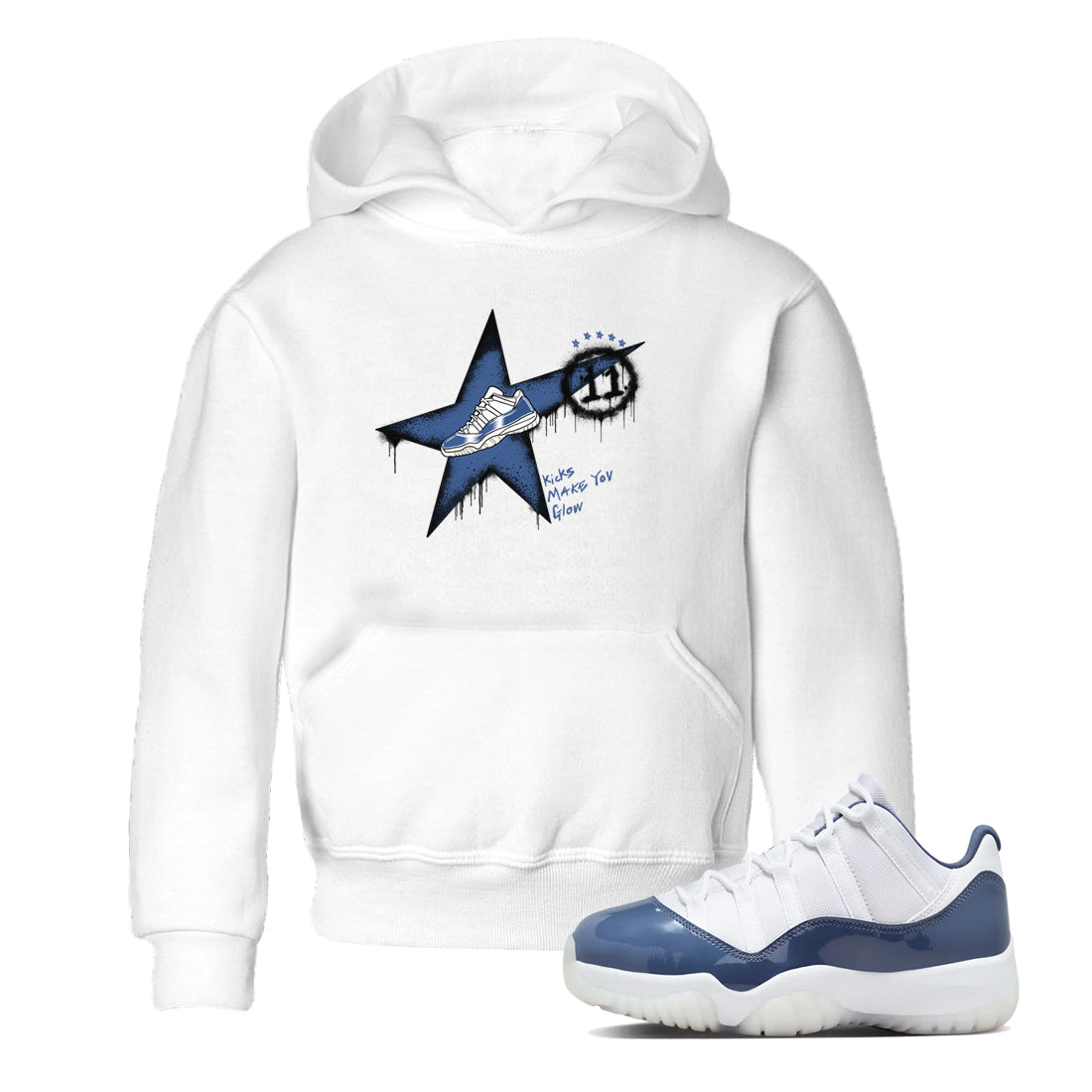 Kicks Make You Glow snkmatch Tees Kids - Air Jordan 11 Diffused Blue