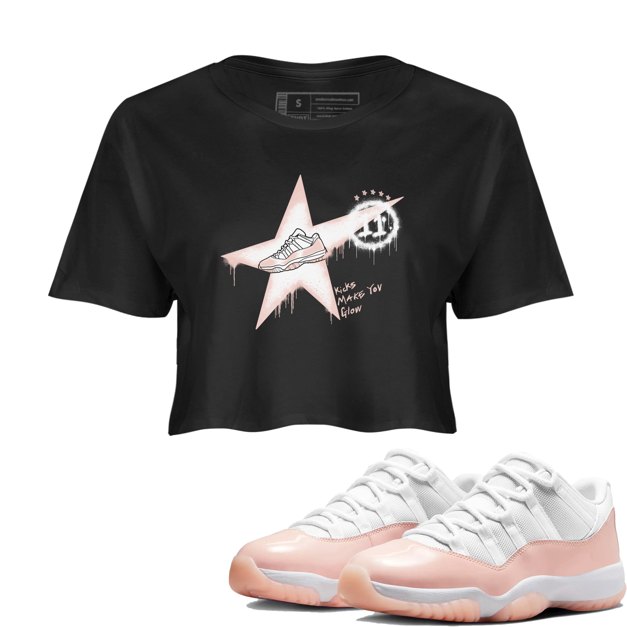 Kicks Make You Glow snkmatch Women's Top - Air Jordan 11 Legend Pink