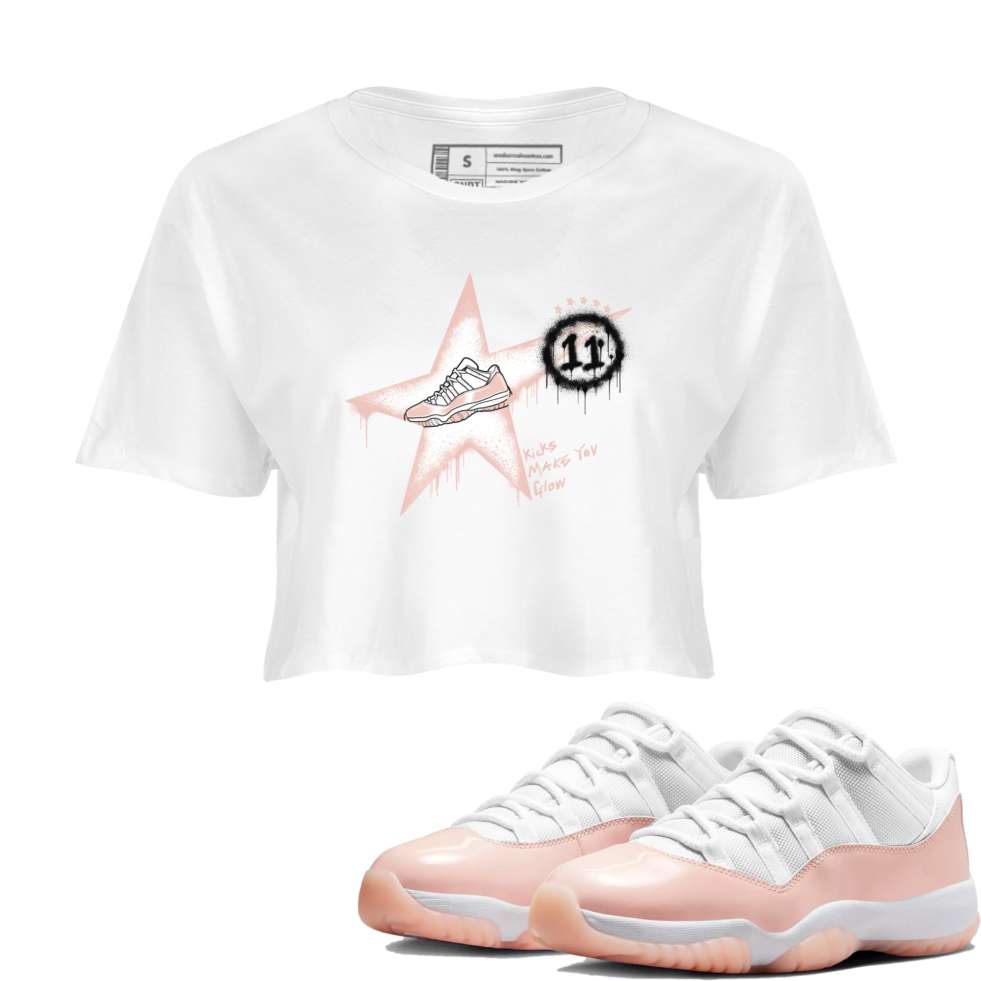 Kicks Make You Glow snkmatch Women's Top - Air Jordan 11 Legend Pink