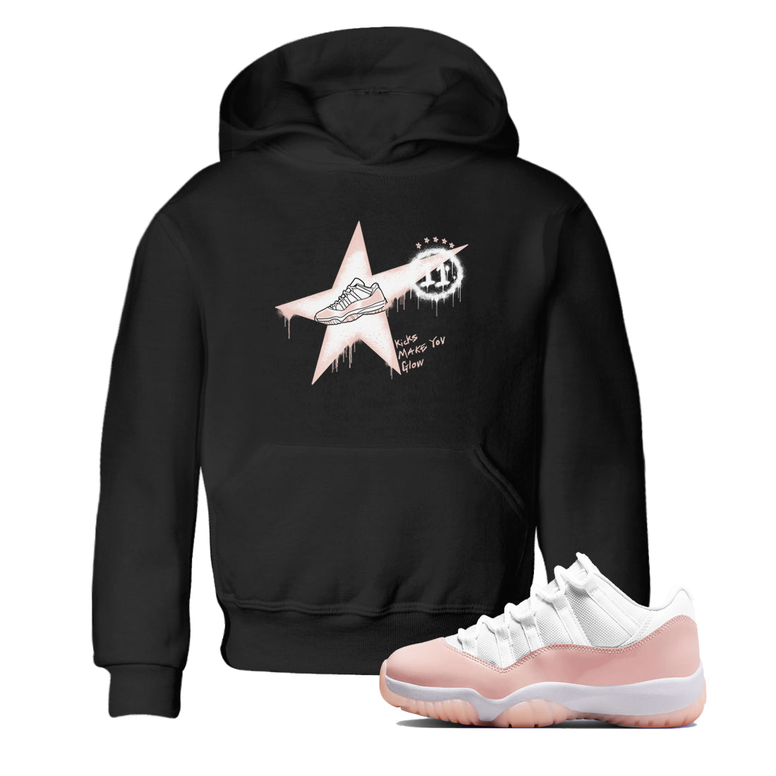 Kicks Make You Glow snkmatch Tees Kids - Air Jordan 11 Legend Pink