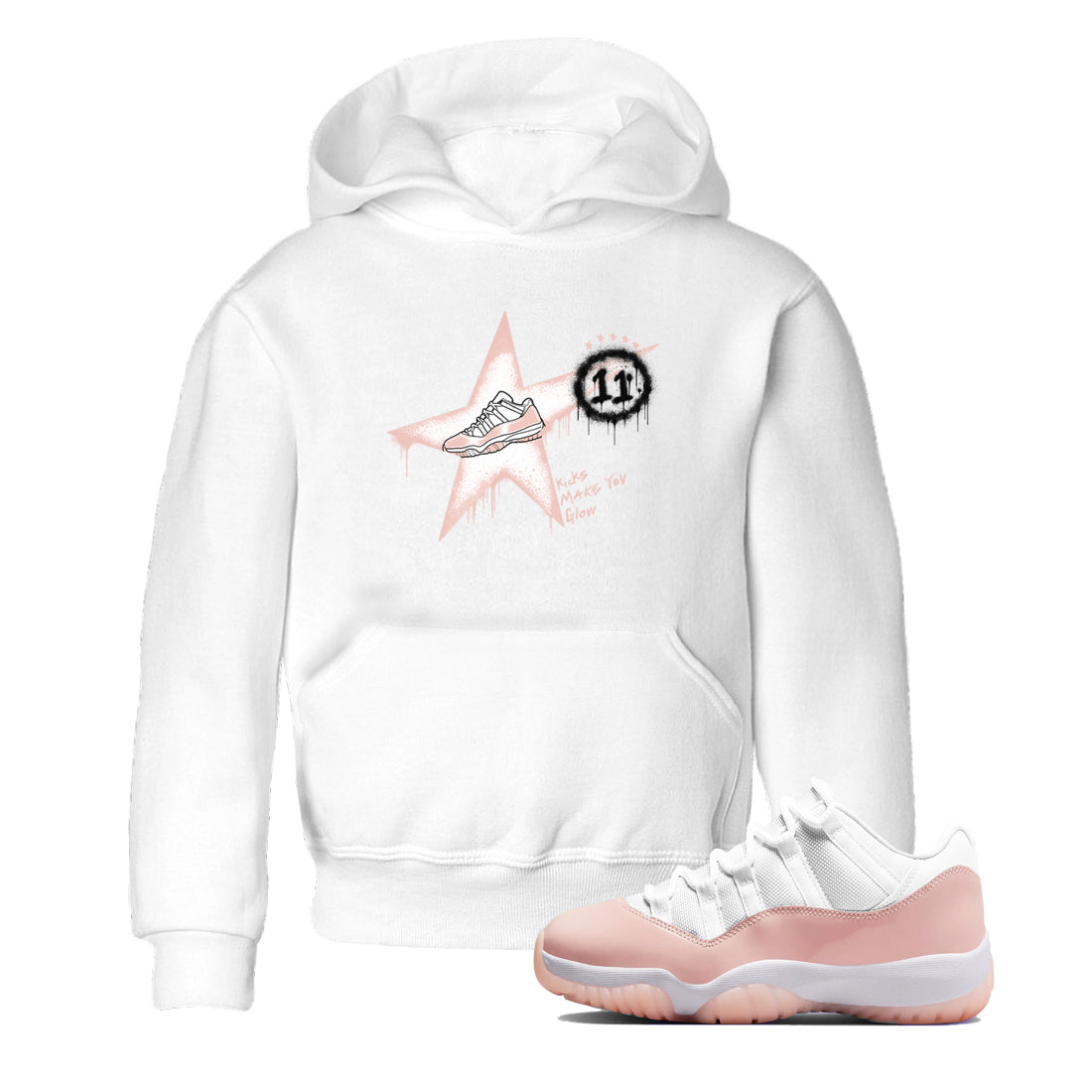 Kicks Make You Glow snkmatch Tees Kids - Air Jordan 11 Legend Pink