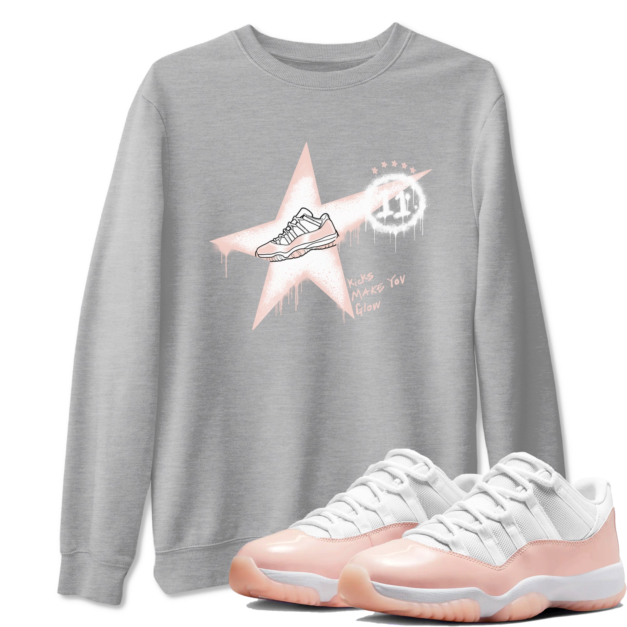 Kicks Make You Glow snkmatch Tees - Air Jordan 11 Legend Pink