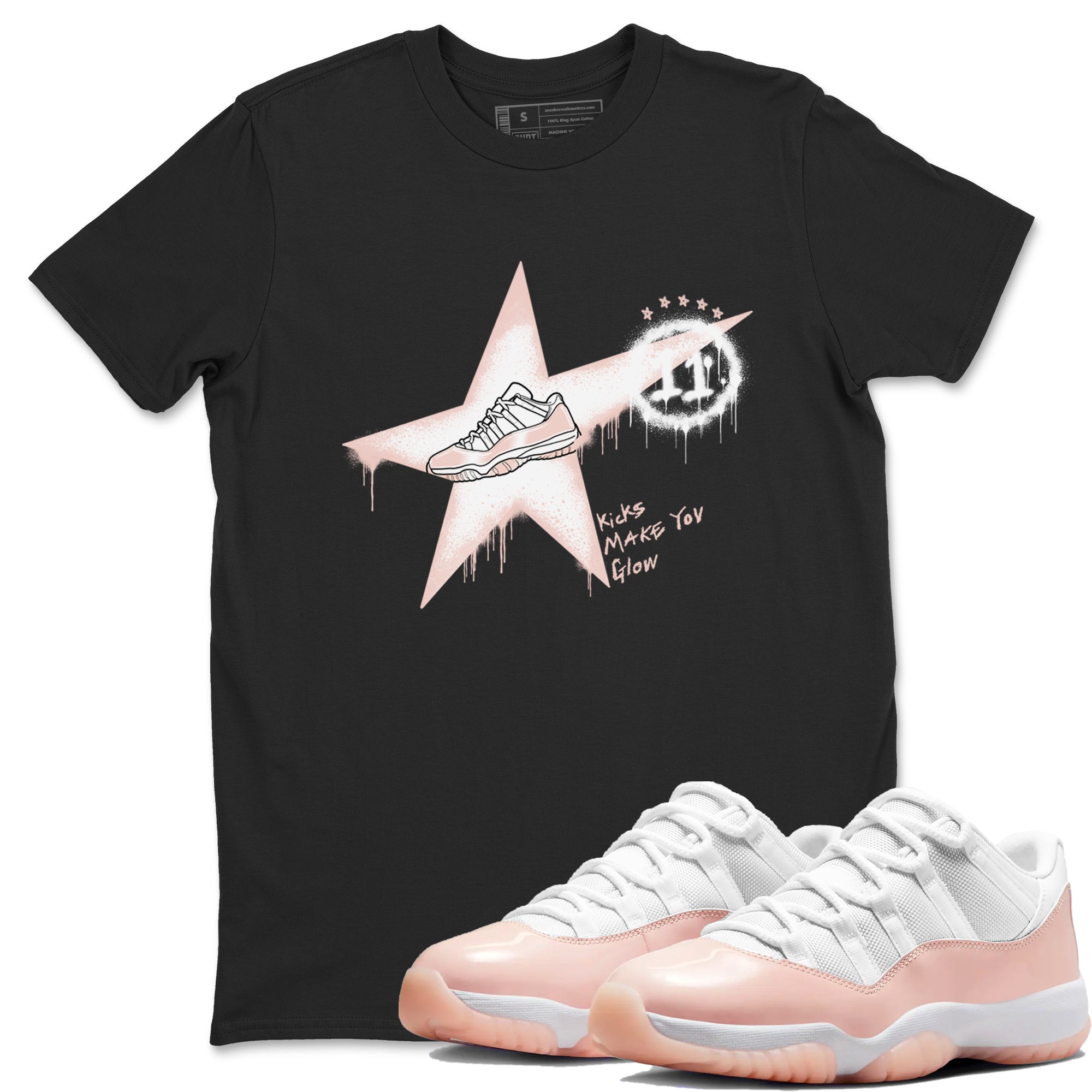 Kicks Make You Glow snkmatch Tees - Air Jordan 11 Legend Pink