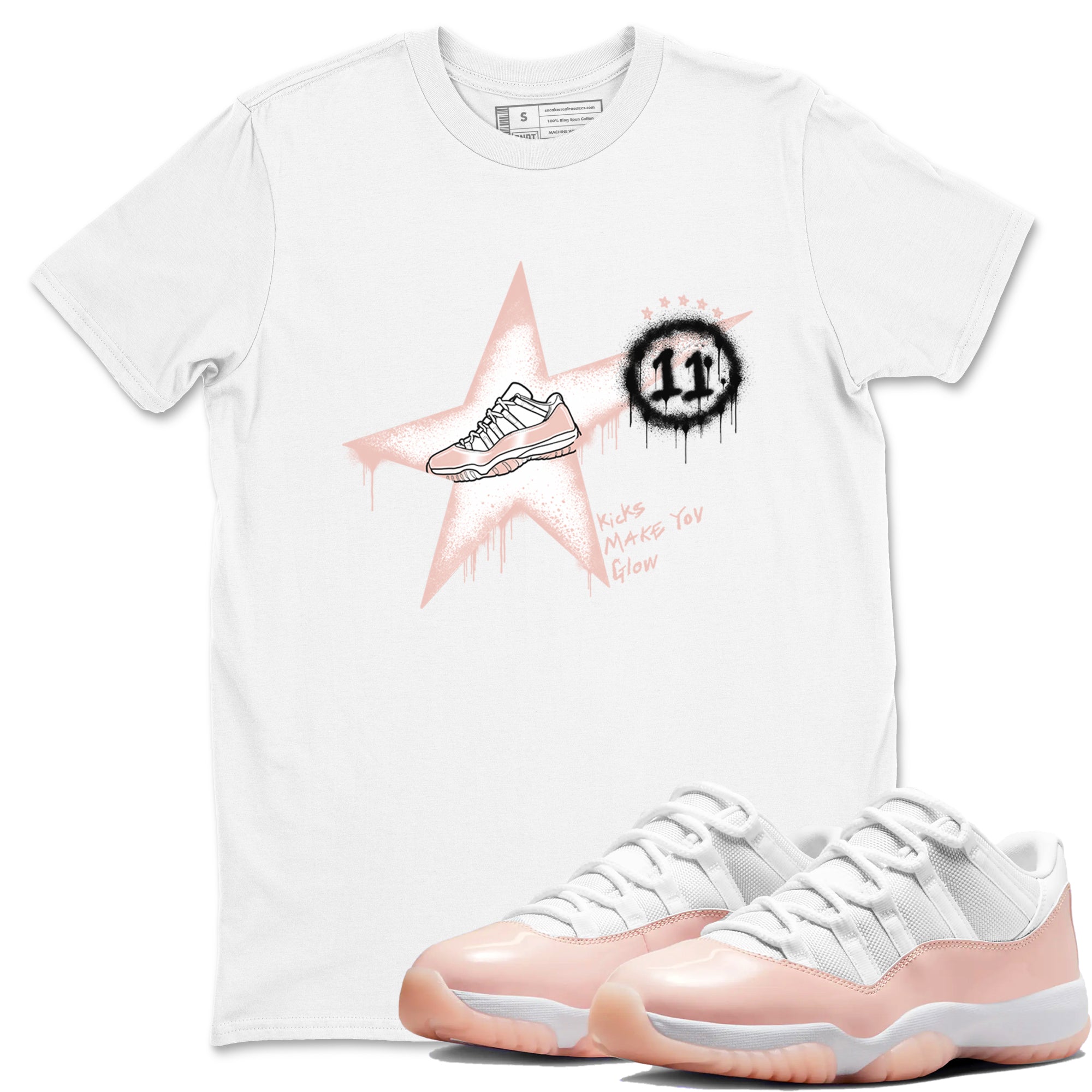 Kicks Make You Glow snkmatch Tees - Air Jordan 11 Legend Pink